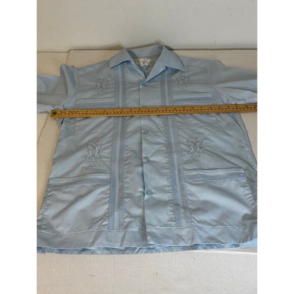 Ravgo Classic Vintage Men's Guayabera Button Up Short Sleeve Shirt Small - Picture 6 of 10